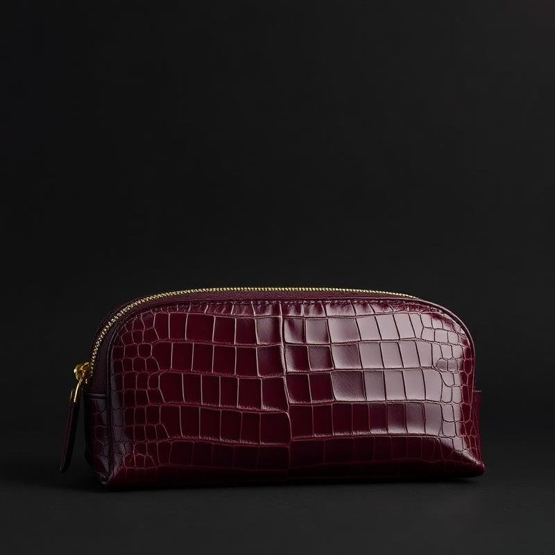 Necessaire Bordeaux Croco